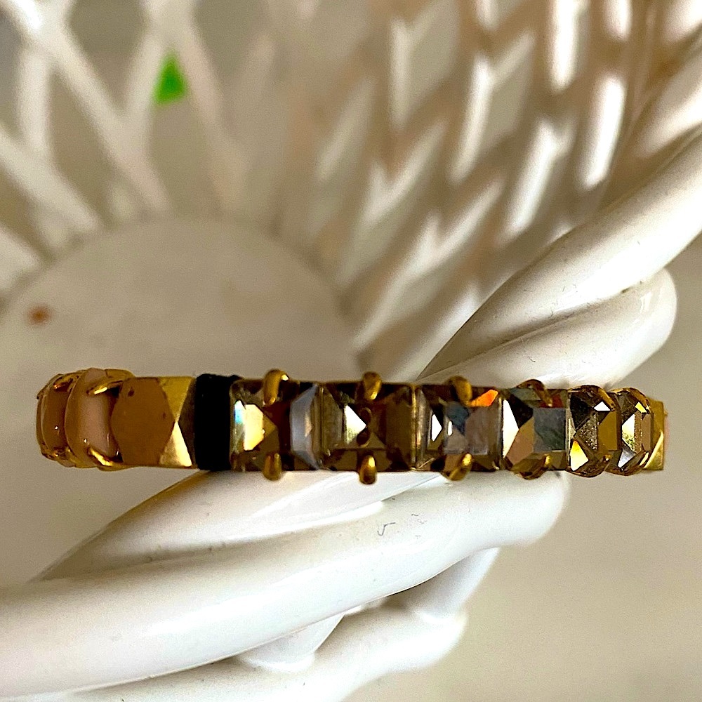 JCrew open cuff bracelet with moody jewels, great for a stack or solo.  Gorgeous